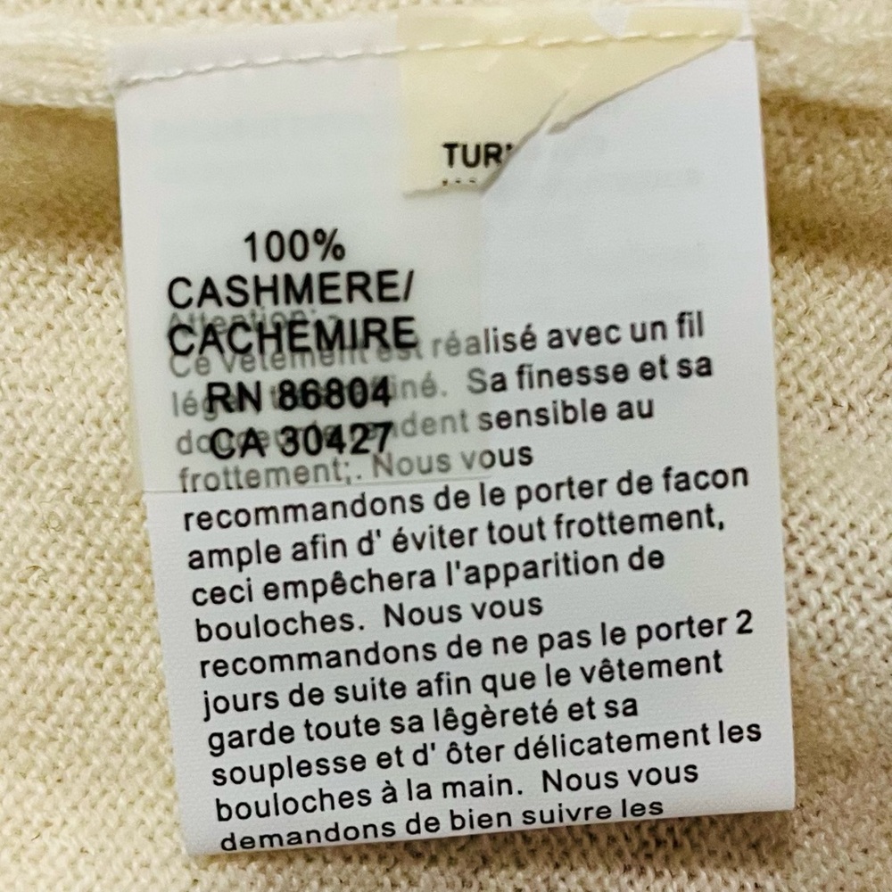 Magaschoni New York since 1996 cream 100% Cashmere sweater cardigan, size M - Picture 11 of 12